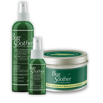Bug Soother 8 oz. Bug Repellent Candle + 1 oz. and 8 oz. Spray Bottle Pack